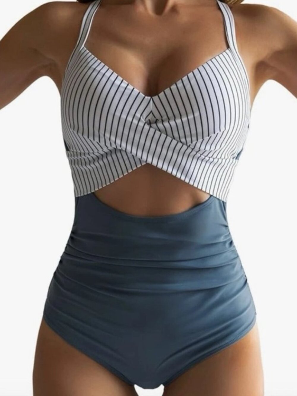 Eomenie Women's Tummy Control Cutout High Waisted One Piece Swimsuit Size Small
